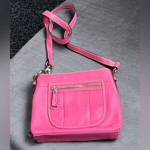 Tignanello Leather Triple Compartment Crossbody Bag.